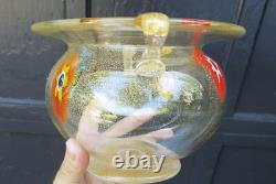Murano Glass Vase Bowl Serenella Italy Venetian Vintage w label