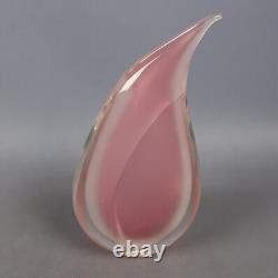 Murano Glass Vase Flavio Poli Design Pink Sommerso Vintage 70s