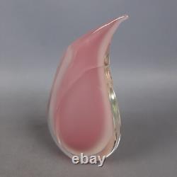 Murano Glass Vase Flavio Poli Design Pink Sommerso Vintage 70s