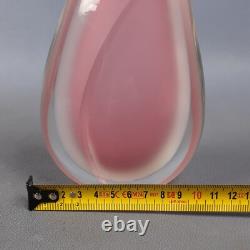 Murano Glass Vase Flavio Poli Design Pink Sommerso Vintage 70s