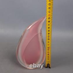 Murano Glass Vase Flavio Poli Design Pink Sommerso Vintage 70s