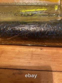 Murano Glass Vase Sculpture Vintage, Etched, Signed