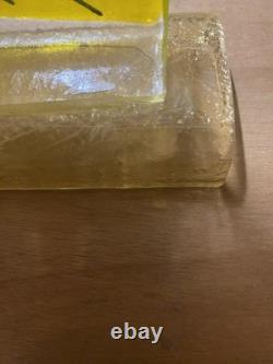 Murano Glass Vase Sculpture Vintage, Etched, Signed