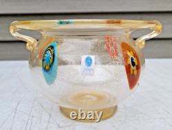 Murano Glass Vase Urn w Handles SERENELLA Italy Venetian Vintage w label