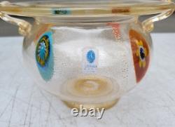 Murano Glass Vase Urn w Handles SERENELLA Italy Venetian Vintage w label