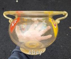 Murano Glass Vase Urn w Handles SERENELLA Italy Venetian Vintage w label