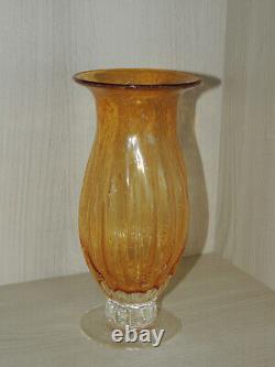 Murano Glass Vase amazing Vintage Amber Vase, 1950-60