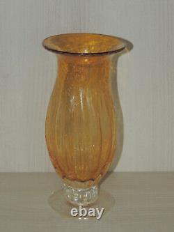 Murano Glass Vase amazing Vintage Amber Vase, 1950-60