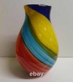 Murano Glass Vintage Multi Color Vase Seguso Toso Dino Martens Retro Pop