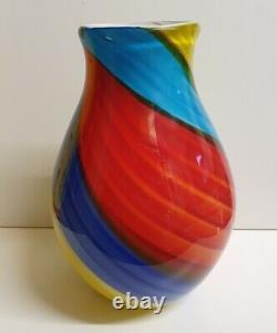 Murano Glass Vintage Multi Color Vase Seguso Toso Dino Martens Retro Pop