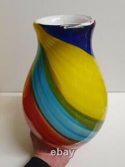 Murano Glass Vintage Multi Color Vase Seguso Toso Dino Martens Retro Pop