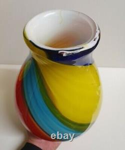 Murano Glass Vintage Multi Color Vase Seguso Toso Dino Martens Retro Pop