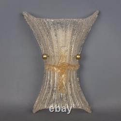 Murano Glass Wall Lamp Barovier & Toso Bow Vintage 70s
