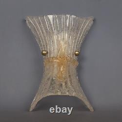 Murano Glass Wall Lamp Barovier & Toso Bow Vintage 70s
