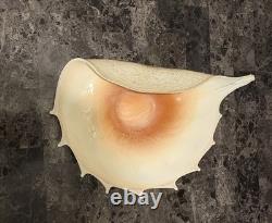 Murano Italy 1950 Hand Blown Glass Large Conch Shell Scallop Centerpiece Vintage