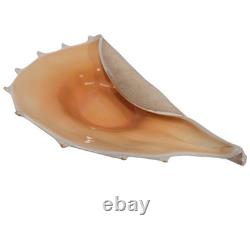 Murano Italy 1950 Hand Blown Glass Large Conch Shell Scallop Centerpiece Vintage