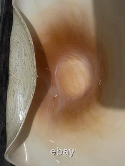 Murano Italy 1950 Hand Blown Glass Large Conch Shell Scallop Centerpiece Vintage