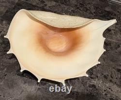 Murano Italy 1950 Hand Blown Glass Large Conch Shell Scallop Centerpiece Vintage