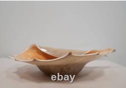 Murano Italy 1950 Hand Blown Glass Large Conch Shell Scallop Centerpiece Vintage