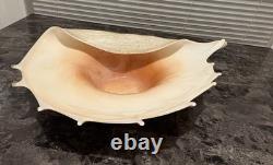 Murano Italy 1950 Hand Blown Glass Large Conch Shell Scallop Centerpiece Vintage