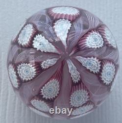 Murano Italy Millefiori Paperweight Glass Latticino Filigrana Vintage Floral