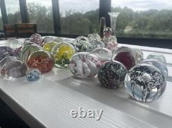 Murano Italy Millefiori Paperweight Glass Latticino Filigrana Vintage Floral