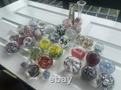 Murano Italy Millefiori Paperweight Glass Latticino Filigrana Vintage Floral