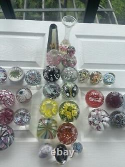 Murano Italy Millefiori Paperweight Glass Latticino Filigrana Vintage Floral