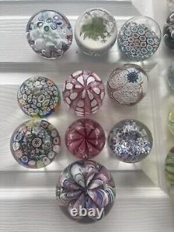 Murano Italy Millefiori Paperweight Glass Latticino Filigrana Vintage Floral