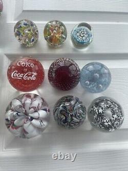 Murano Italy Millefiori Paperweight Glass Latticino Filigrana Vintage Floral