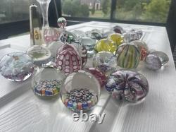 Murano Italy Millefiori Paperweight Glass Latticino Filigrana Vintage Floral