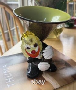 Murano Italy Vintage Art Glass Clown Horn Figurine Trinket Bowl Very Rare