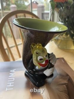 Murano Italy Vintage Art Glass Clown Horn Figurine Trinket Bowl Very Rare