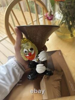 Murano Italy Vintage Art Glass Clown Horn Figurine Trinket Bowl Very Rare