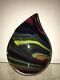 Murano Large Vintage Multicolor Sommerso Art Glass Vase Signed Glass Studio MCM