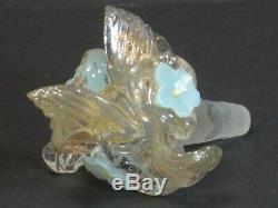 Murano Latticino Hand Blown Art Glass Perfume Bottle Flowers Stopper 6 Vintage