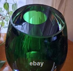 Murano MCM Classic Sommerso Vase Green & Blue 8.5 Teardrop Glass Heavy Vintage