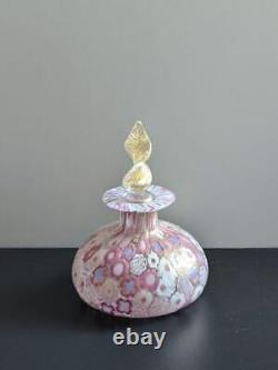 Murano Milifiori Perfume Bottle Italy 3.7 Tall Vintage Decorative Glass