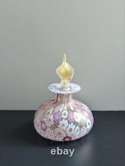 Murano Milifiori Perfume Bottle Italy 3.7 Tall Vintage Decorative Glass