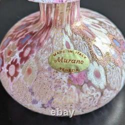 Murano Milifiori Perfume Bottle Italy 3.7 Tall Vintage Decorative Glass