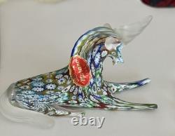 Murano Millefiori Art Glass Unicorn Vintage. Original Tag. Italy Murano Millefiori Art Glass Unicorn Vintage. Original Tag. Italy