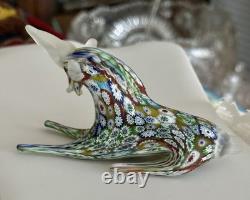 Murano Millefiori Art Glass Unicorn Vintage. Original Tag. Italy Murano Millefiori Art Glass Unicorn Vintage. Original Tag. Italy