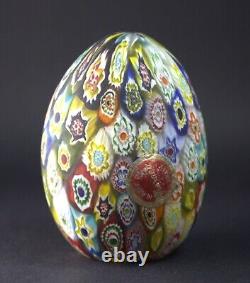 Murano Millefiori Glass Egg Paperweight Vintage Italian Art Glass Collectible