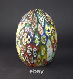 Murano Millefiori Glass Egg Paperweight Vintage Italian Art Glass Collectible