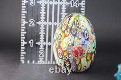 Murano Millefiori Glass Egg Paperweight Vintage Italian Art Glass Collectible