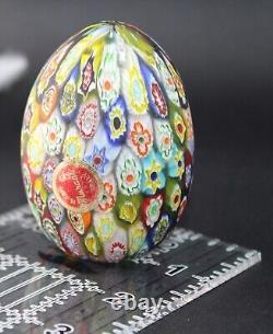 Murano Millefiori Glass Egg Paperweight Vintage Italian Art Glass Collectible