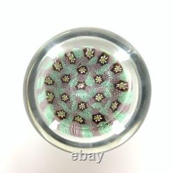 Murano Millefiori Glass Paperweight Multicolor Original Sticker MCM Vtg Italy