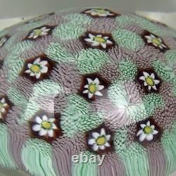Murano Millefiori Glass Paperweight Multicolor Original Sticker MCM Vtg Italy
