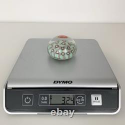 Murano Millefiori Glass Paperweight Multicolor Original Sticker MCM Vtg Italy