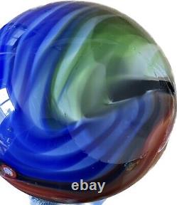 Murano Millefiori Sommerso Glass Vase Hand Blown Large Heavy 17.5 Tall Vintage